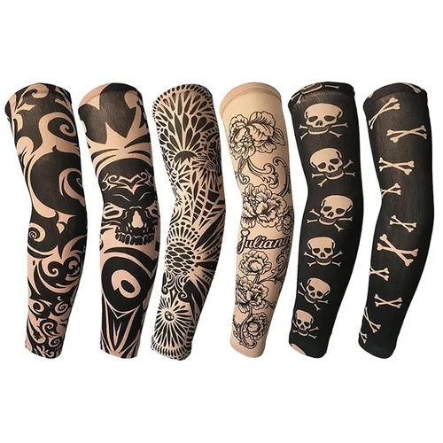 Vista 10 de Yariew, 6 Mangas de Tatúes Temporales, Conjunto de 6 Mangas de Tatúes de Arte Temporal, Falso, Despegable, Color 1, 1 Manga de tatuaje para mujer