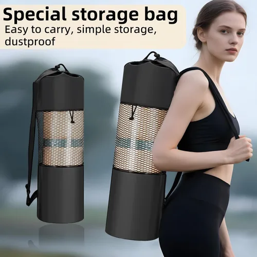 Vista 5 de FOLAI Esterilla de yoga extra gruesa de 6 mm - Esterilla de ejercicios antideslizante para HIIT, pilates y entrenamientos en casa con correa
