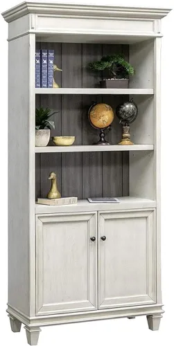 Vista 8 de Martin Furniture Estantería con puertas inferiores, color blanco