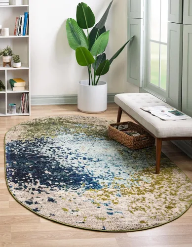 Vista 21 de Unique Loom Estrella Collection - Alfombra de área Vella (9' x 12' 2" Rectángulo Azul/Gris)