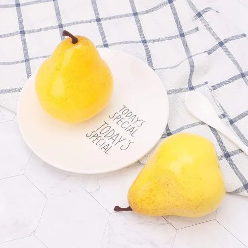 Vista 3 de Fruta de pera artificial, modelo realista, accesorios de fotografía para jardinería, modelos de plantación, centro comercial, espectáculo, regalo