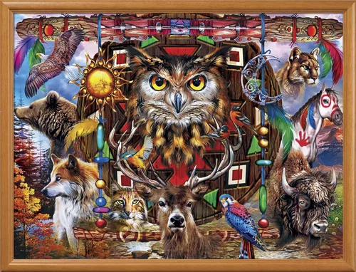 Vista 7 de Masterpieces Rompecabezas EZ Grip de 300 piezas, tótems de animales, 18 x 24 pulgadas