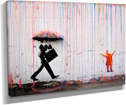 Vista 55 de Arte en lienzo de Banksy para pared, decoración del hogar, lienzo pre-estirado - varios tamaños