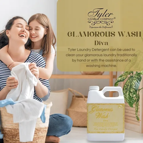 Vista 5 de Tyler Glam Wash Detergente para Ropa, Diva 454g, Líquido, 16 FL Oz HE Safe con Bolsita, Autoglam, Bentleygift Pluma Quitamanchas