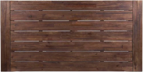 Vista 9 de Mesa de comedor de madera de chorro de arena marrón oscuro al aire libre con metal rústico blanco e