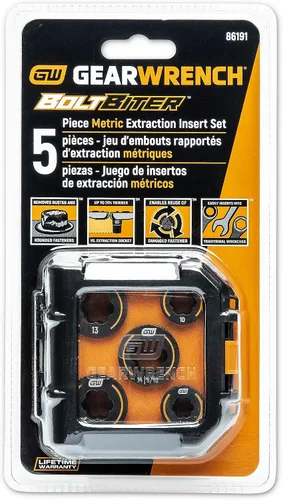 Vista 9 de GEARWRENCH Juego de 5 Piezas de Insertos de Llave Métrica Bolt Biter - 86191
