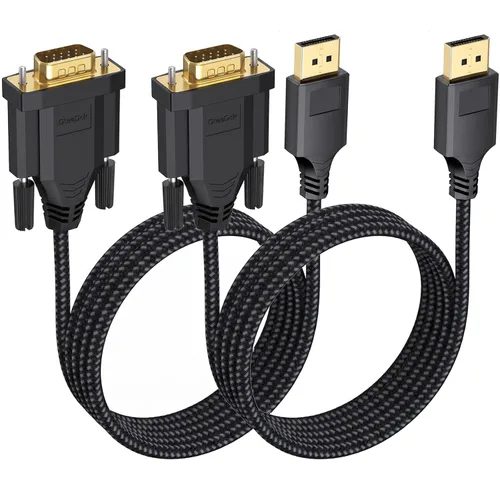 Vista 12 de Cable DisplayPort a VGA, puerto de pantalla DP a VGA 1080P@60Hz, trenzado