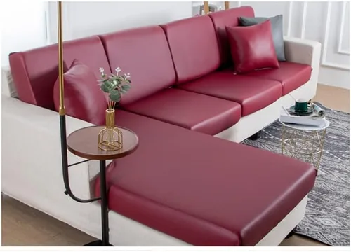 Vista 9 de Funda de piel sintética para sofá, funda elástica de cojín de 1/2/3/4 plazas, funda protectora impermeable de muebles para sofá, silla, asiento