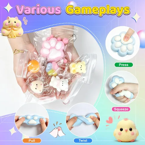 Vista 3 de 22PCS Squishy Toys Set, Adorable Fidget Toys Kit for Kids & Adults