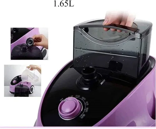Vista 4 de Vaporizador de ropa, vaporizador de tela potente resistente con tabla de planchar, 6 niveles de vapor, vapor continuo perfecto