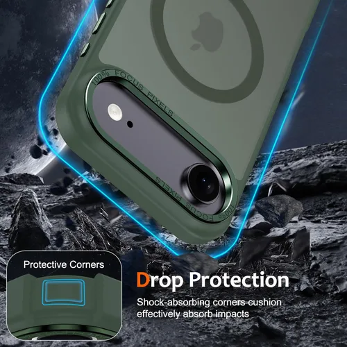 Vista 814 de Anuck - Funda magnética para iPhone 11 compatible con MagSafe, carcasa trasera mate translúcida dura, borde de TPU, delgada, resistente a impactos