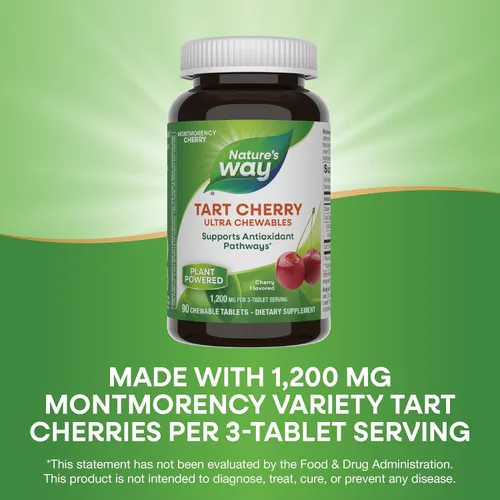 Vista 4 de Nature's Way Cereza agria ultra masticable, 1,200 mg por porción