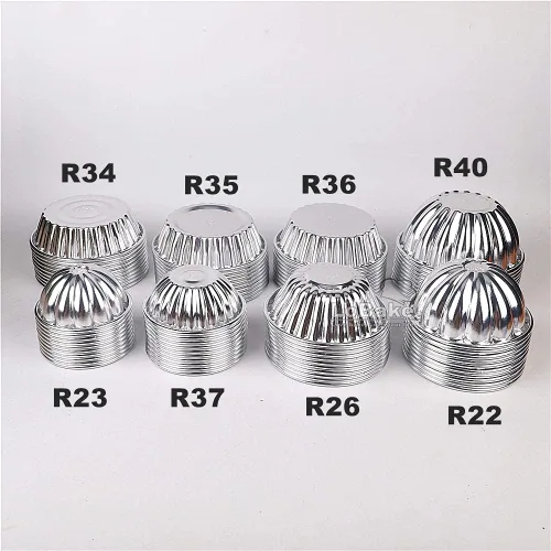 Vista 6 de LoBake Moldes ondulados de aluminio para tartas de flores y calabazas, 10 piezas, moldes para pudín de gelatina, moldes para magdalenas, R22.