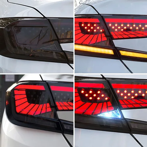 Vista 6 de VLAND Luces traseras LED estrelladas compatibles con Honda Accord de 10ª generación 2018-2022 - Lámparas traseras con animación dinámica, ahumadas
