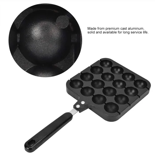 Vista 9 de Takoyaki - Plato para parrilla, bandeja Takoyaki sólida antiadherente con 4 agujas de hornear para Takoyaki y panqueques redondos