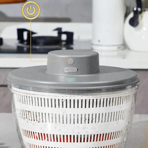 Vista 6 de Molinillo eléctrico para ensaladas, 4 L, gran capacidad, cargable por USB, lavadora y secadora para el hogar y cocina (gris)