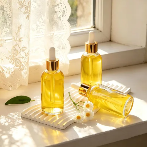 Vista 4 de Paquete de 42 botellas de vidrio transparente de 4 onzas con Dorado