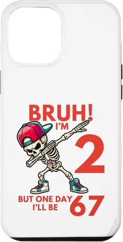 Vista 25 de Bruh I'm 2 But One-Day I'll Be 67 Retro 2nd Birthday Kids Case for iPhone XR