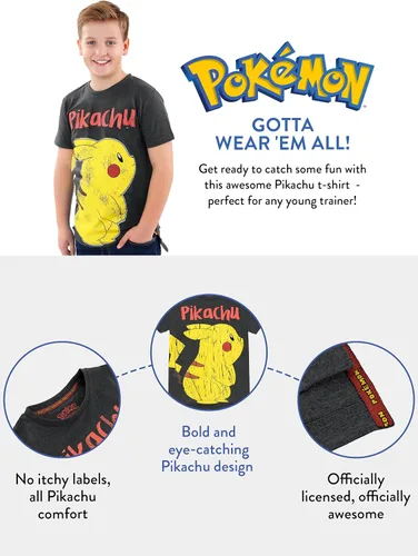 Vista 3 de Pokemon Camiseta Camisetas Niños Pikachu Ropa Pokémon para Niños
