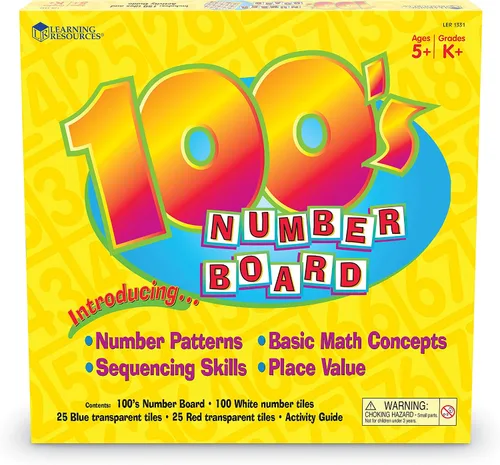 Vista 2 de Learning Resources Tablero de cien números, matemáticas tempranas, juegos de conteo para niños, juego de 151 piezas, a partir de 5 años