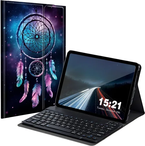 Vista 14 de Funda de teclado para Samsung Galaxy Tab S6 Lite 2022/2020, Galaxy Tab S6 Lite SM-P610/P613/P615/P619 con teclado Bluetooth inalámbrico desmontable