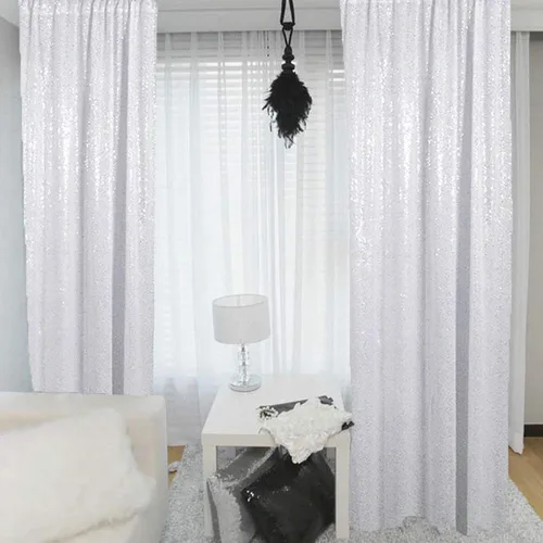 Vista 25 de ShinyBeauty Cortinas de Lentejuelas 2 Paneles 2ftx8ft Wine Telón de Fondo con Brillantina para Videos de YouTube Cortinas de Lentejuelas Borgoña