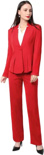Vista 5 de YUNCLOS Conjunto de chaqueta y pantalones de 1 botón para mujer