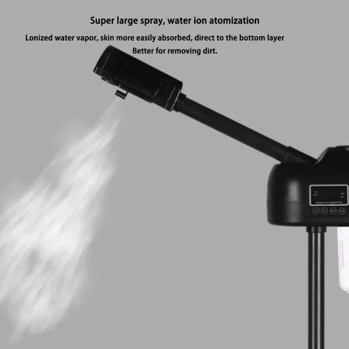 Vista 5 de Vaporizador facial LCD profesional para piel limpia, uso en el cuidado de la piel en el hogar, salón de belleza, spa con niebla caliente, función