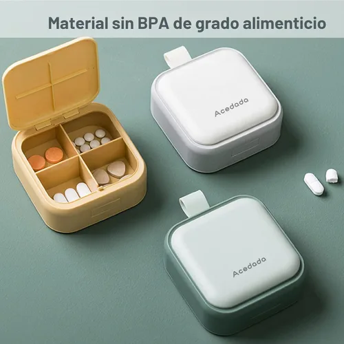 Vista 3 de Pastillero pequeño, lindo pastillero – Acedada Travel Daily Pastillero, contenedor portátil de píldoras bonito para bolsillo, soporte compacto