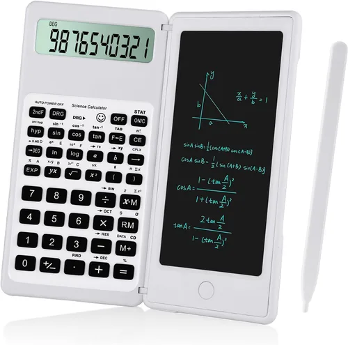 Vista 10 de IPepul Calculadoras científicas para estudiantes, pantalla grande de 10 dígitos, calculadora de matemáticas con bloc de notas, imprescindibles