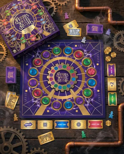 Vista 2 de Juego de mesa Ferris Wheel Rush para niños y adultos a partir de 8 años