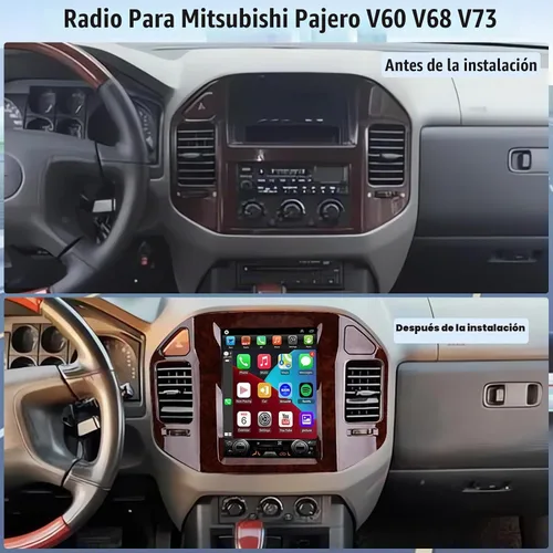 Vista 2 de Radio Android para Mitsubishi Pajero V73 2004-2011 Pantalla táctil CarPlay GPS Upgrade Mitsubishi Pajero V73 2004-2011 with a wood grain
