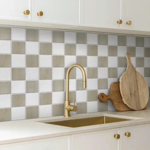 Vista 2 de Commomy 10 azulejos 3D mate para despegar y pegar de 11.8 x 11.8 pulgadas, ultraligeros de PVC, cuadrados, para despegar y pegar para cocina