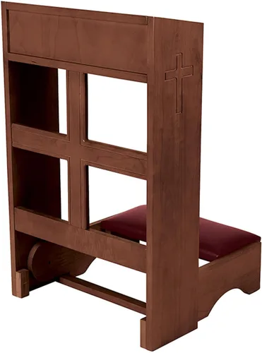 Vista 5 de CB Church Supply - Rodillera acolchada plegable de arce macizo con cruz, Madera - Arce