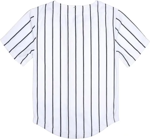 Vista 2 de babyhealthy Camiseta de béisbol con botones para niños, camiseta de manga corta a rayas, hipster, hip hop, para niños y niñas