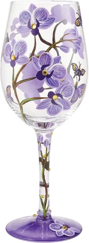 Vista 4 de Enesco Designs by Lolita Butterfly Jubilee - Copa de vino artesanal pintada a mano, 15 onzas, multicolor