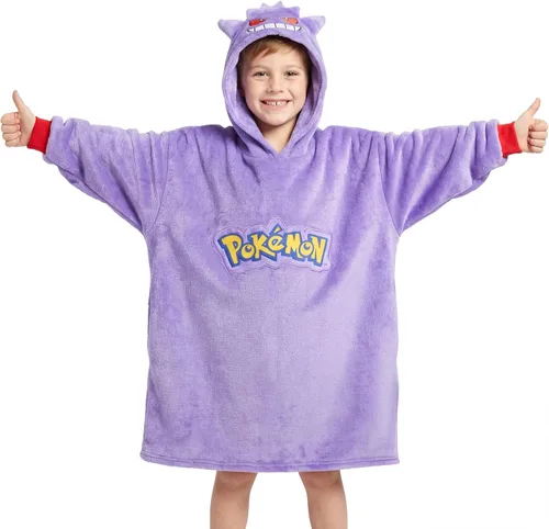 Vista 11 de Sudadera con capucha y manta de Pokémon para niños y adolescentes, sudadera con capucha extragrande de forro polar portátil, manta con capucha