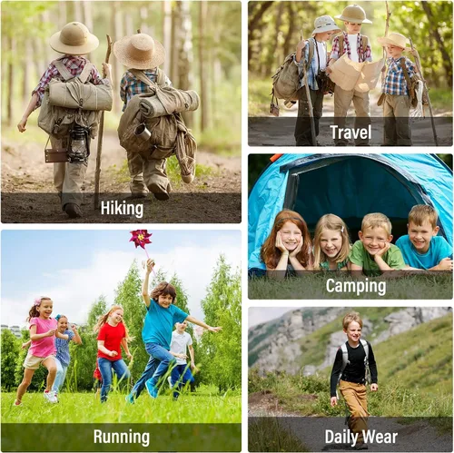 Vista 7 de Pantalones para niños, para senderismo, carga, safari, de secado rápido Verde militar