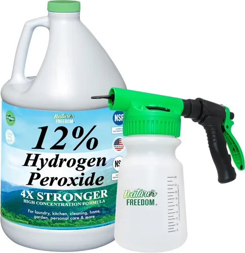 Vista 9 de Nature's Freedom 12% de peróxido de hidrógeno, H2O2 de grado alimenticio y agua purificada solamente, solución de 1 galón