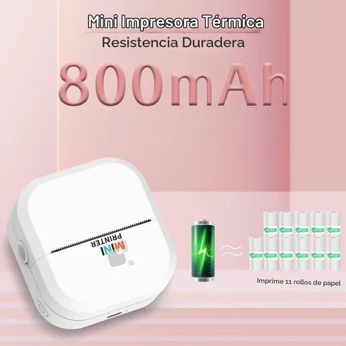 Vista 3 de Impresora de Pegatinas - Impresión Rápida de 24"/Min - Impresora Bluetooth Sin Tinta y Fabricante de Pegatinas con 13 Rollos de Papel, Impresora
