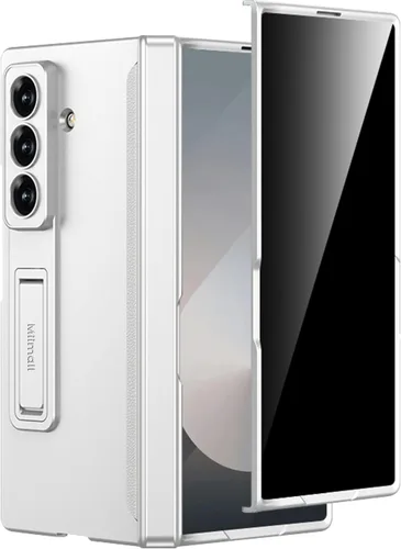Vista 10 de Miimall Funda para Samsung Galaxy Z Fold 5 con protector de pantalla de privacidad, soporte ajustable integrado y protección magnética de bisagra