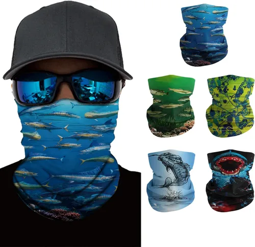 Vista 20 de Máscara facial para hombres y mujeres, protección solar UPF 30+, transpirable, bandana para motocicleta, senderismo, pesca