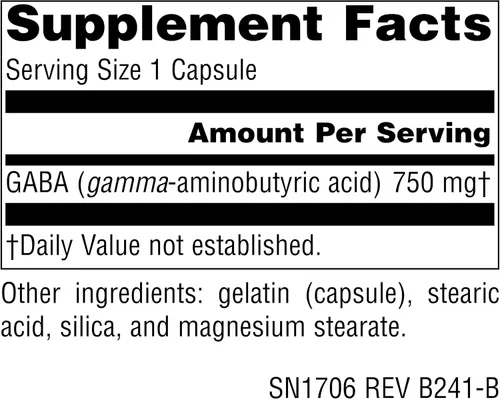 Vista 2 de Source Naturals Serene Science GABA, para una mente tranquila, 750mg - 45 cápsulas