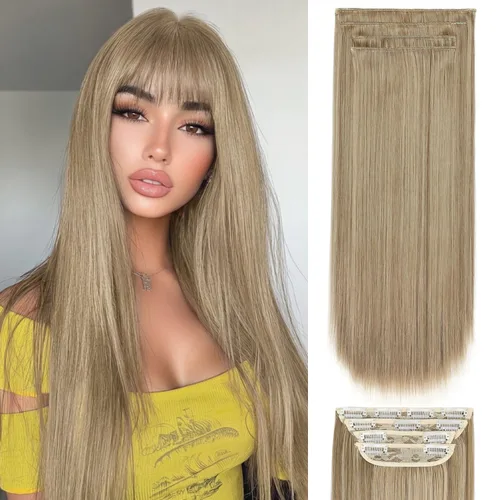 Vista 34 de Extensiones de cabello lacio con clip, suaves y gruesas (20 pulgadas, 4 unidades, 16H613#)