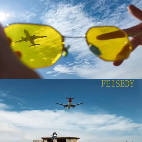 Vista 4 de FEISEDY Hipster Small Polygon Women Men Sunglasses Delicate Metal Frame B2254