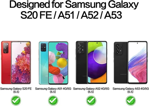 Vista 2 de [Paquete de 2] Protector de pantalla de privacidad de vidrio templado para Samsung Galaxy A53/A52/A51/S20 FE, película protectora antiespía 9H
