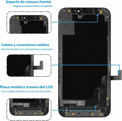 Vista 2 de Ayake Reemplazo de pantalla para iPhone 12 Mini, pantalla LCD FHD de 5.4 pulgadas y digitalizador táctil, True Tone programable, Face ID permanece