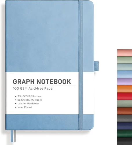 Vista 20 de RETTACY Cuaderno de diario con puntos y viñetas, 192 páginas, tamaño mediano A5 (5.7" x 8.3"), tapa dura de cuero, papel grueso de 100 gsm
