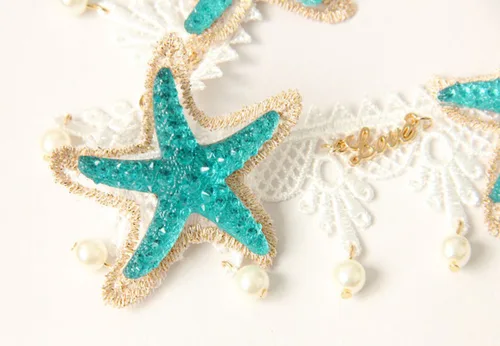 Vista 7 de Bodermincer Diadema de sirena, estrella de mar y estrella de mar, accesorios para el cabello, disfraz de sirena, horquilla de medusa, diadema