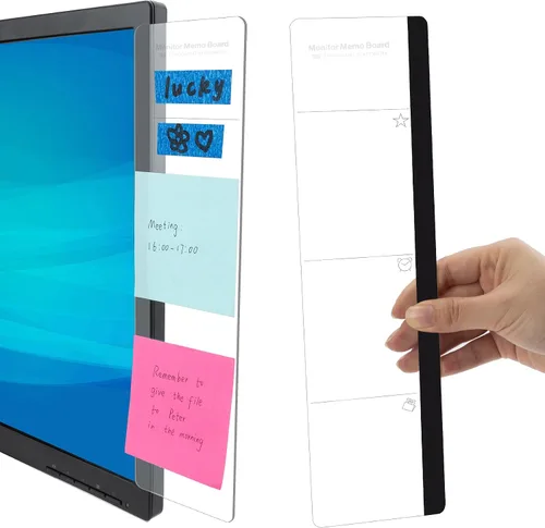 Vista 8 de MDOZQ Accesorios de escritorio de oficina, 2 unidades, monitor de computadora, tablero de mensajes, suministros para mujeres y hombres, soporte